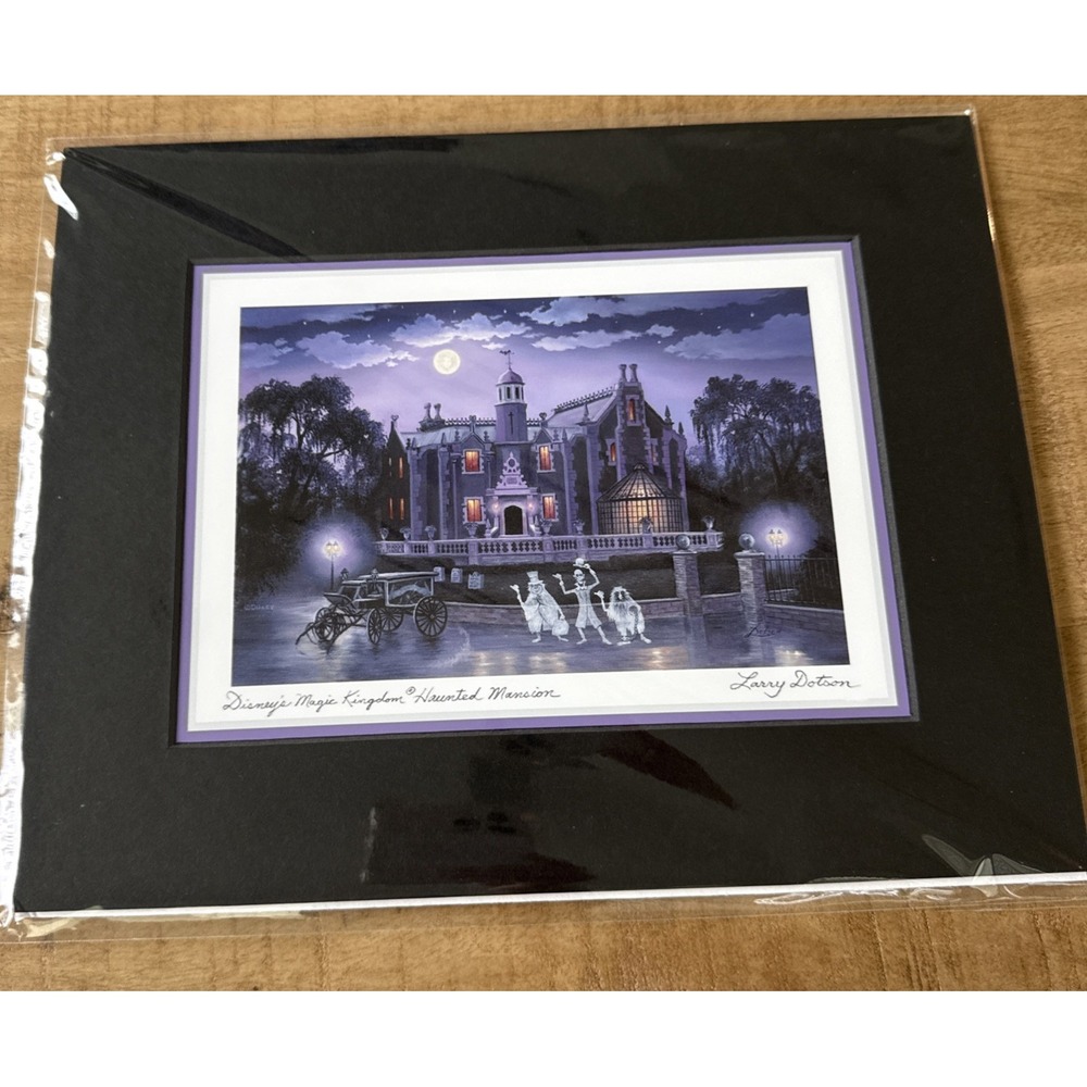 Disney Parks Larry Dotson Haunted Mansion Print 8" x 10" Hitchhiking Ghosts WDW